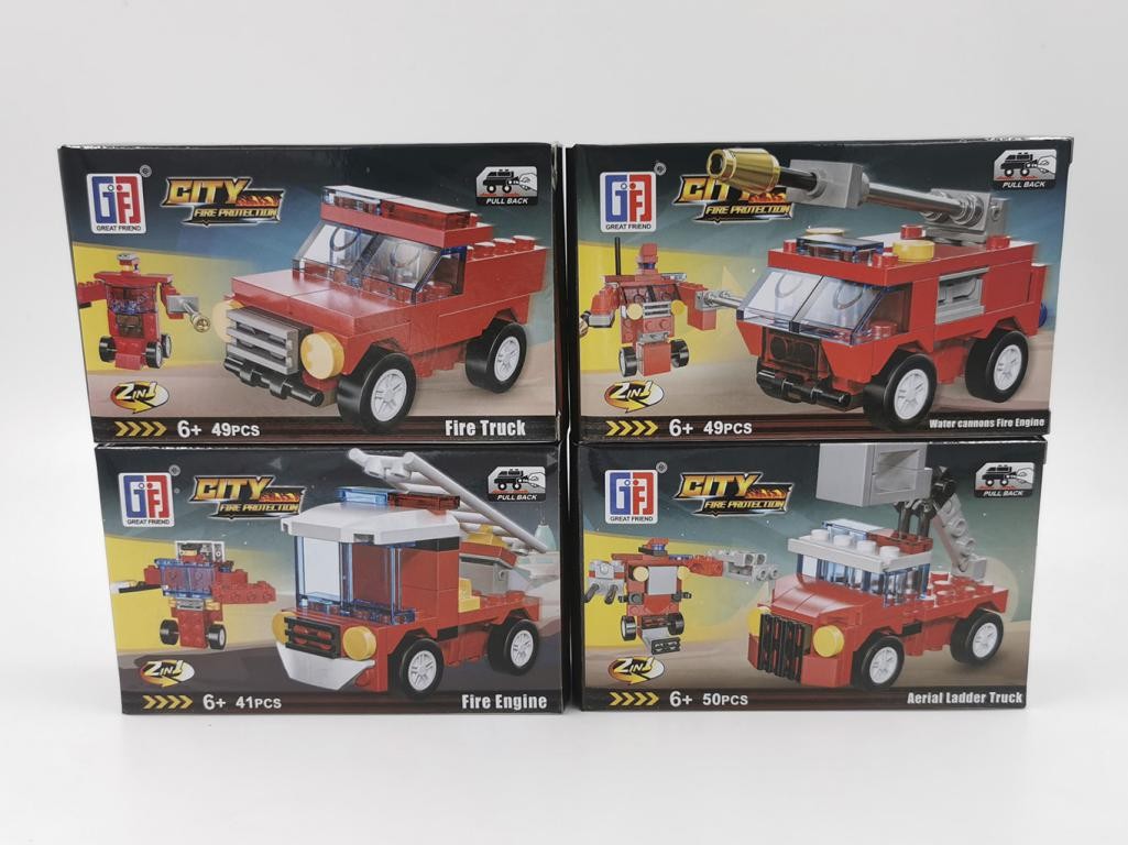 Camión De Bomberos City Fire 4 En 1 Bloques De Construcción