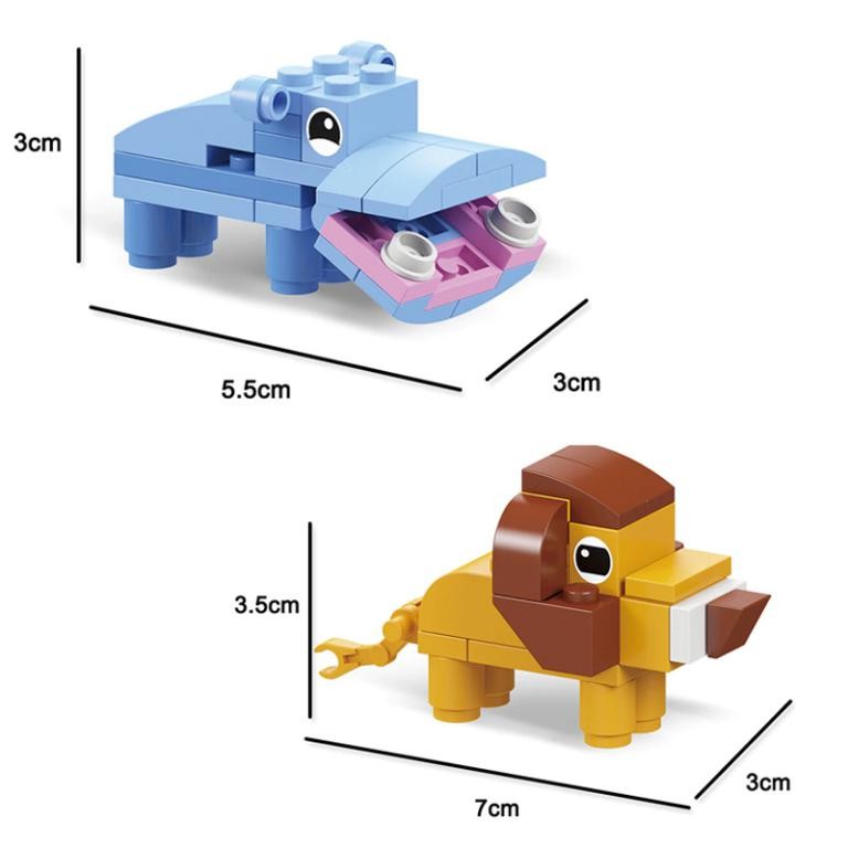 Reino Animal 12 En 1 Bloques De Construcción