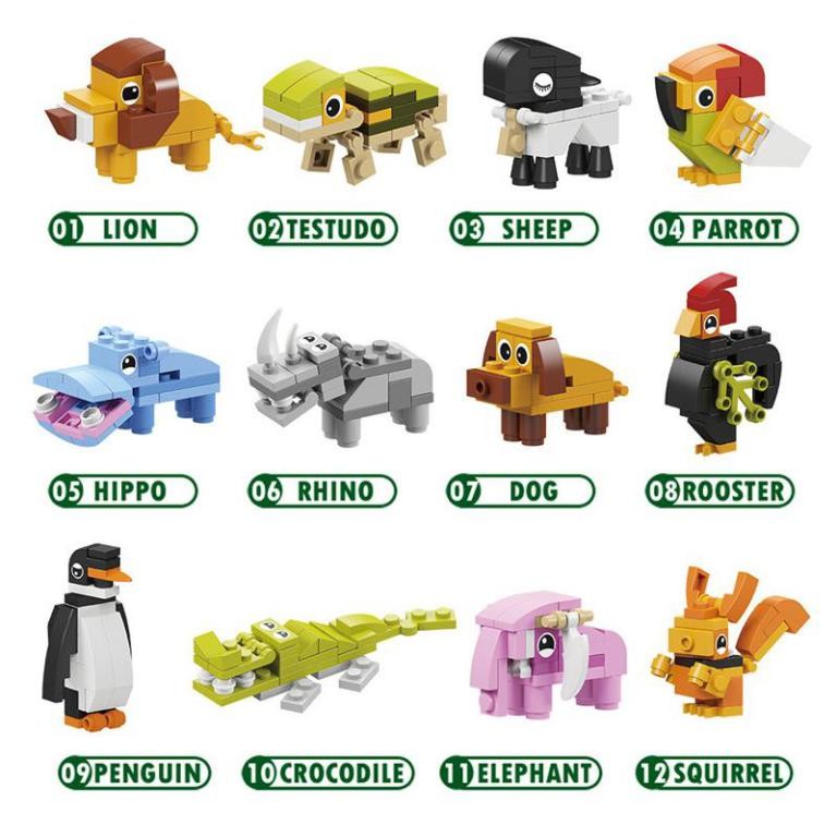 Reino Animal 12 En 1 Bloques De Construcción