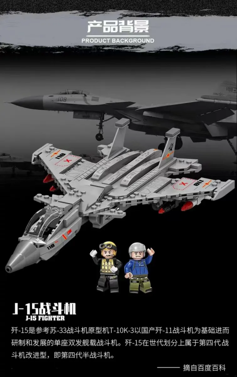 Avión Caza J-15 345 Pcs (Bloques De Construcción)