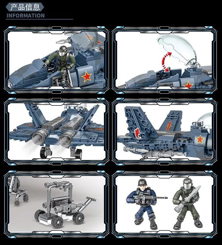 Avión Chino Shenyang J-31 386pcs (bloques De Construcción) 386 Militar