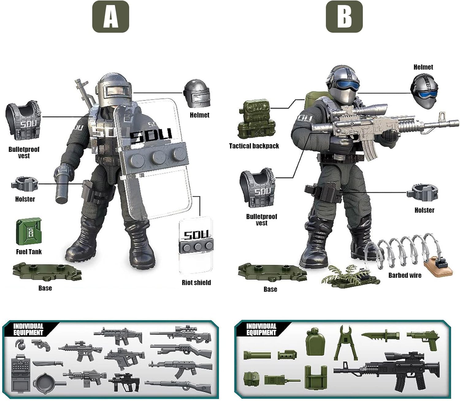 Set Soldados Fuerzas Especiales Swat 8 Unidades bloques de contrucción