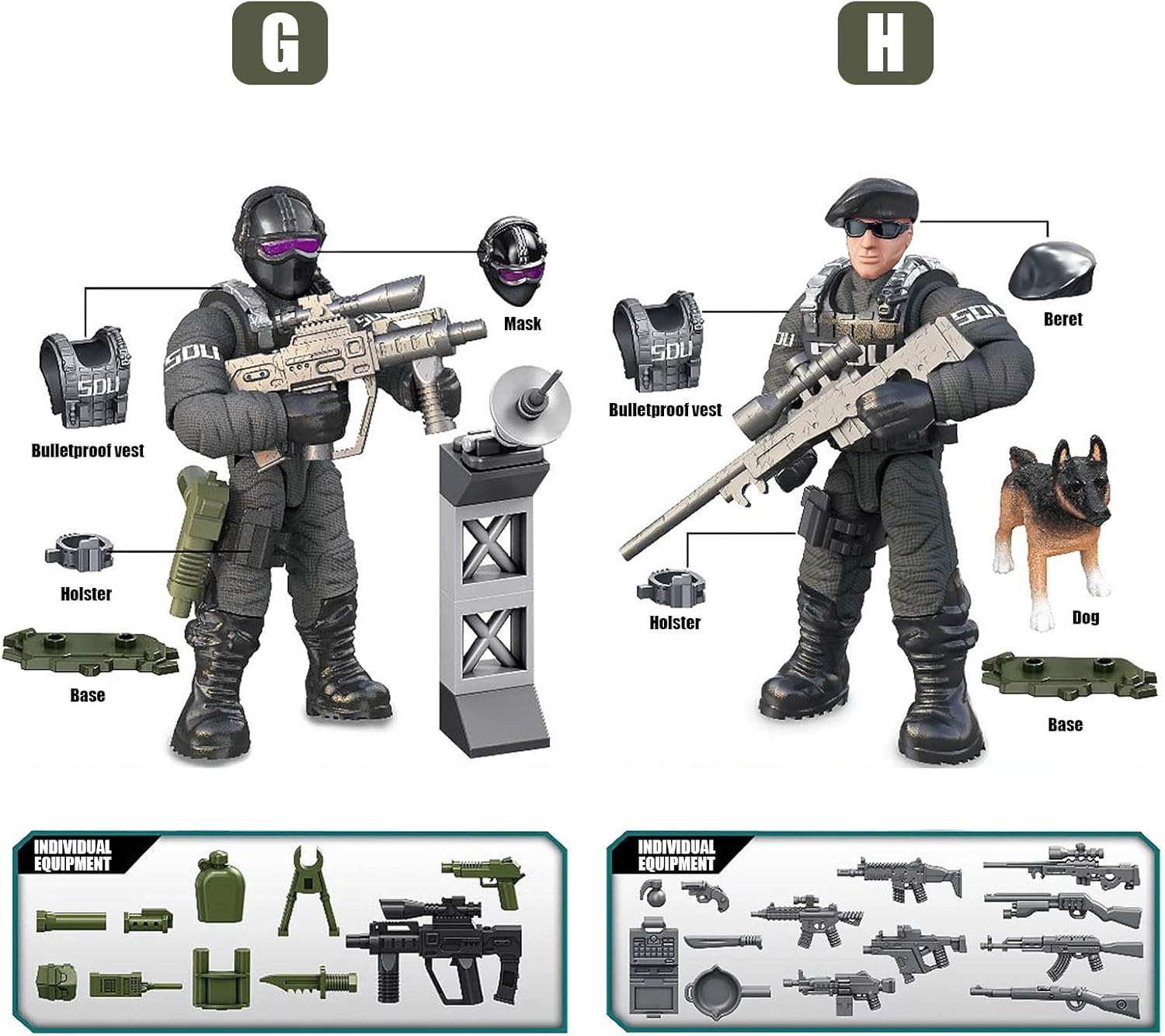 Set Soldados Fuerzas Especiales Swat 8 Unidades bloques de contrucción