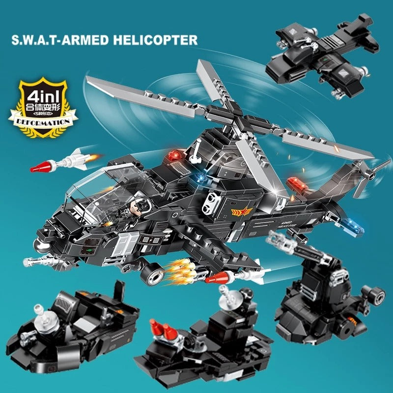Helicóptero De Combate S.W.A.T. (423pcs) Bloques De Construcción