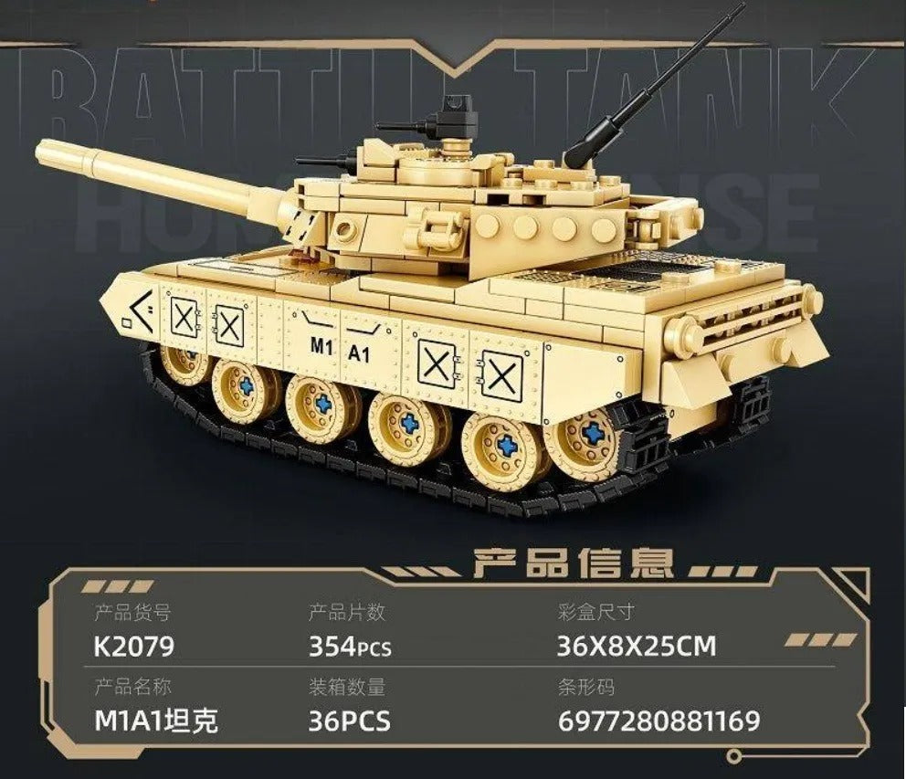 Tanque M1A1 Bloques De Construcción Mingdi 354 Pcs