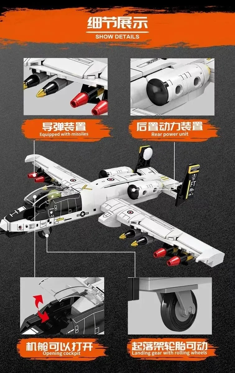 Avión De Combate A-10 Thunderbolt 323 PCS (Bloques De Construcción)