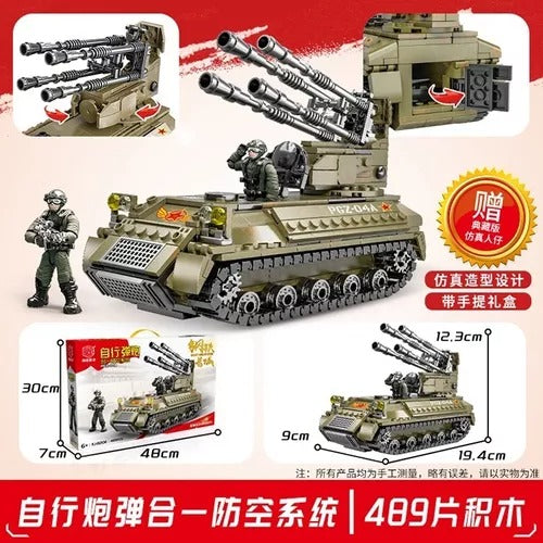 Tanque  Pgz-04a 489 Pcs Bloques De Construcción