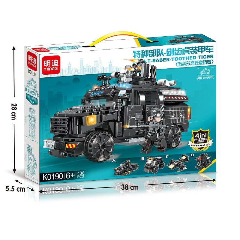 Vehículo Blindado Policial Swat (bloques De Construcción) 436 Vehículo Blindado De Policía SWAT