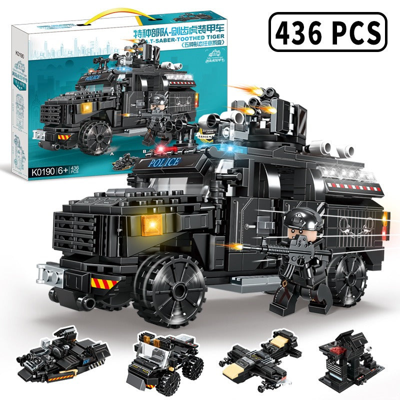Vehículo Blindado Policial Swat (bloques De Construcción) 436 Vehículo Blindado De Policía SWAT