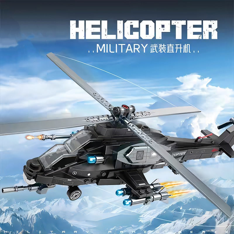 Helicóptero De Combate Militar (300pcs) Bloques De Construcción