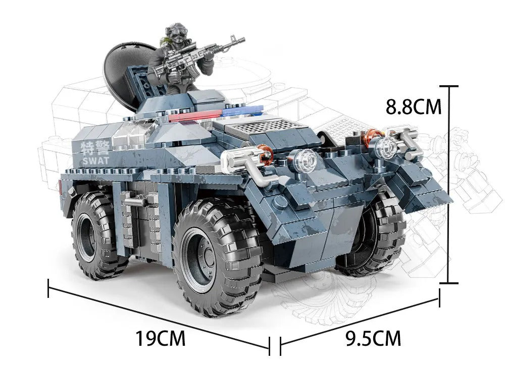 Vehículo Fuerzas Especiales Swat (bloques De Construcción)  Vehículo Blindado Fuerzas Especiales Swat 626 PCS