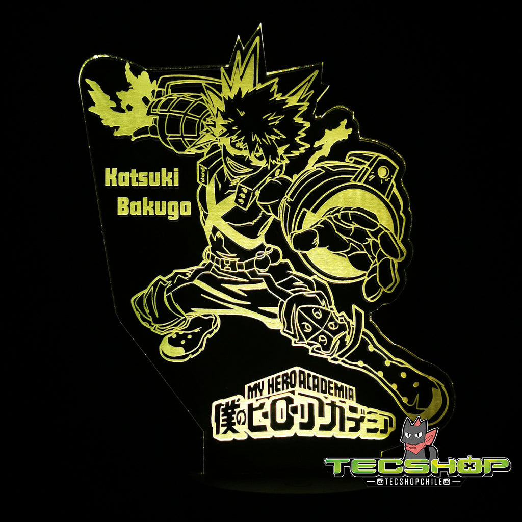Lámpara Ilusión 3d Katsuki Bakugo+ Control Remoto