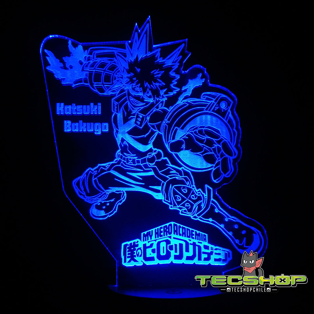 Lámpara Ilusión 3d Katsuki Bakugo+ Control Remoto