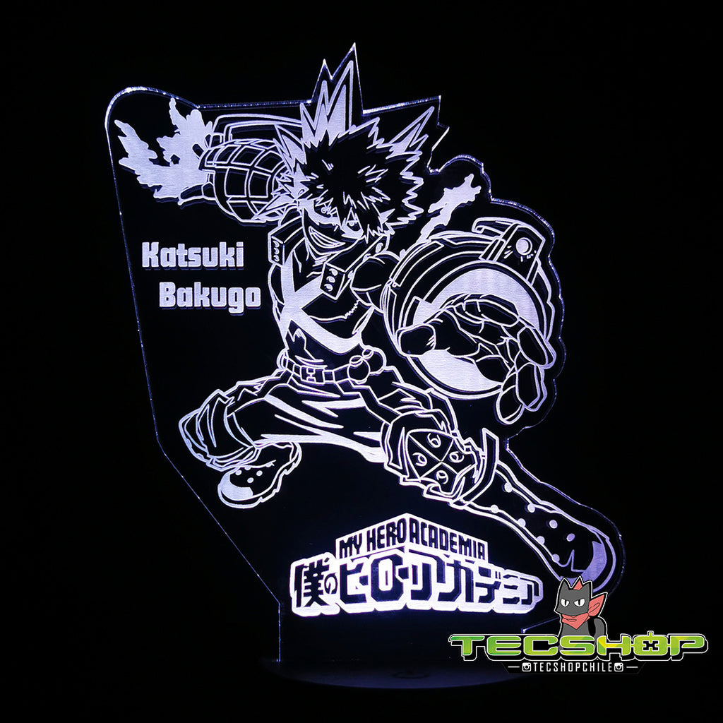 Lámpara Ilusión 3d Katsuki Bakugo+ Control Remoto