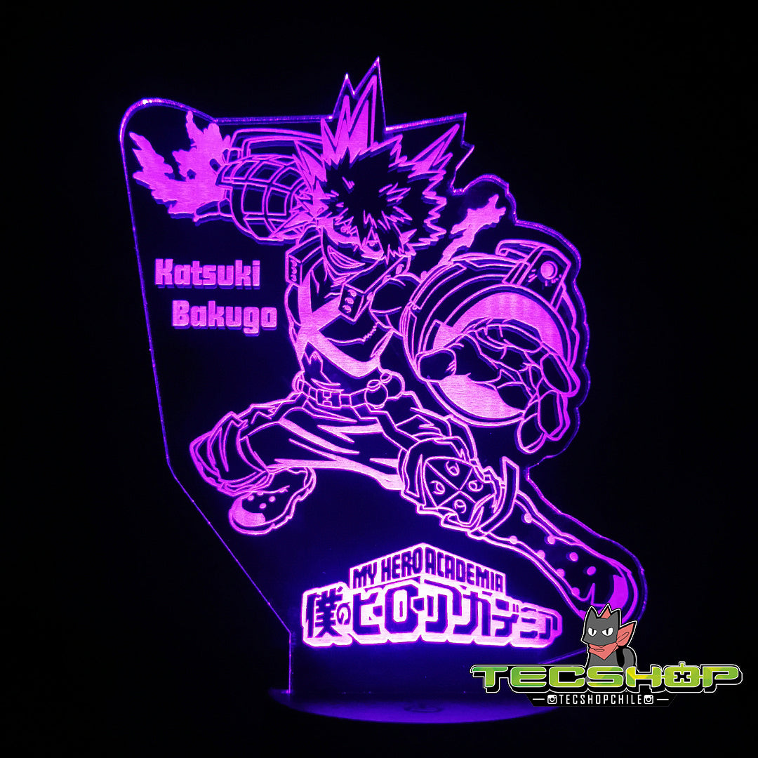 Lámpara Ilusión 3d Katsuki Bakugo+ Control Remoto
