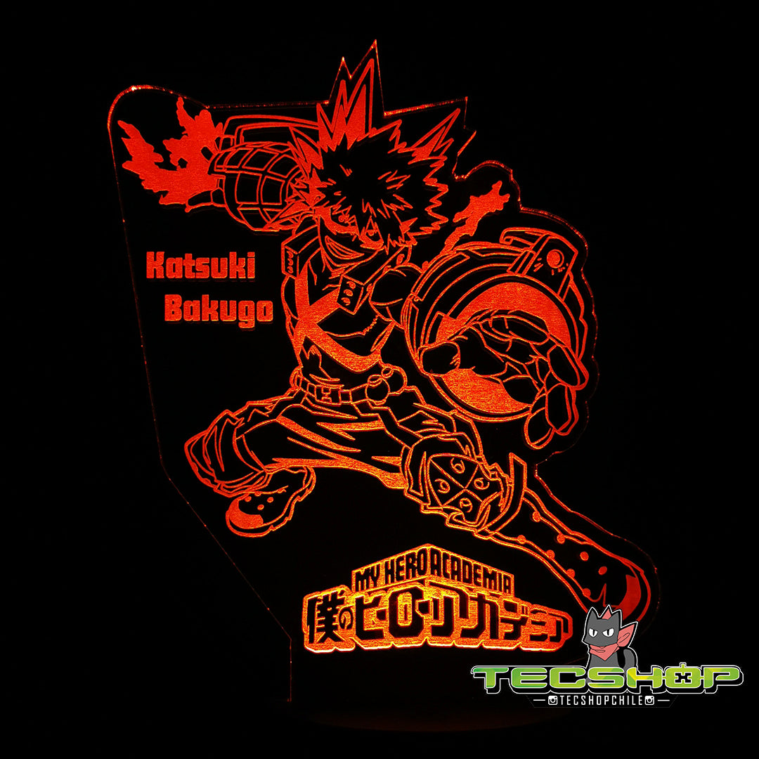 Lámpara Ilusión 3d Katsuki Bakugo+ Control Remoto