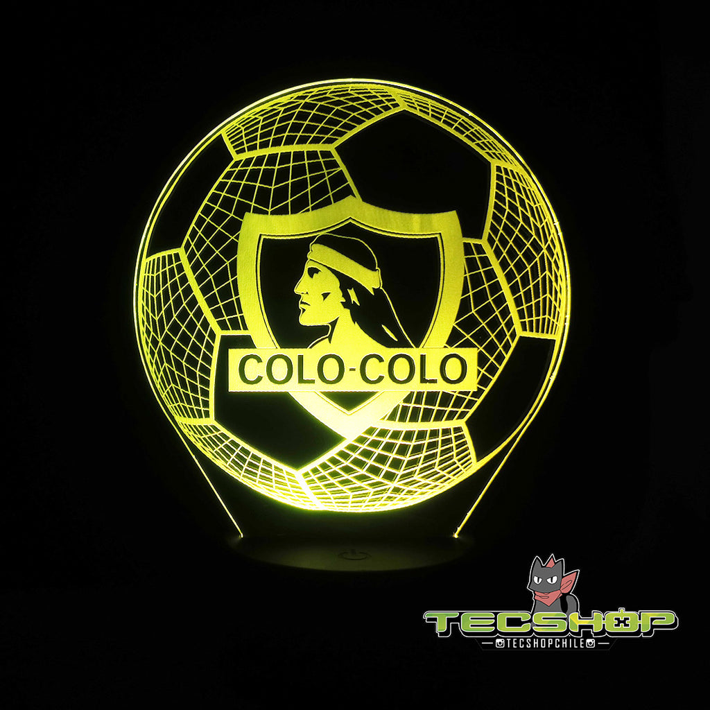 Lámpara Led Ilusión 3d Balón Colo Colo + Control Remoto