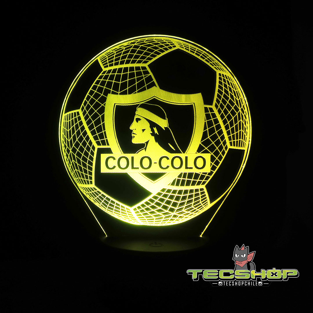 Lámpara Led Ilusión 3d Balón Colo Colo + Control Remoto