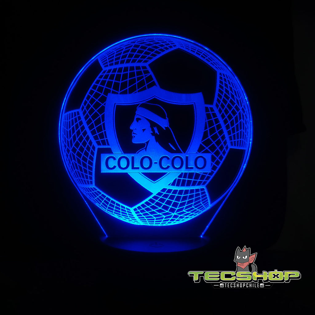 Lámpara Led Ilusión 3d Balón Colo Colo + Control Remoto