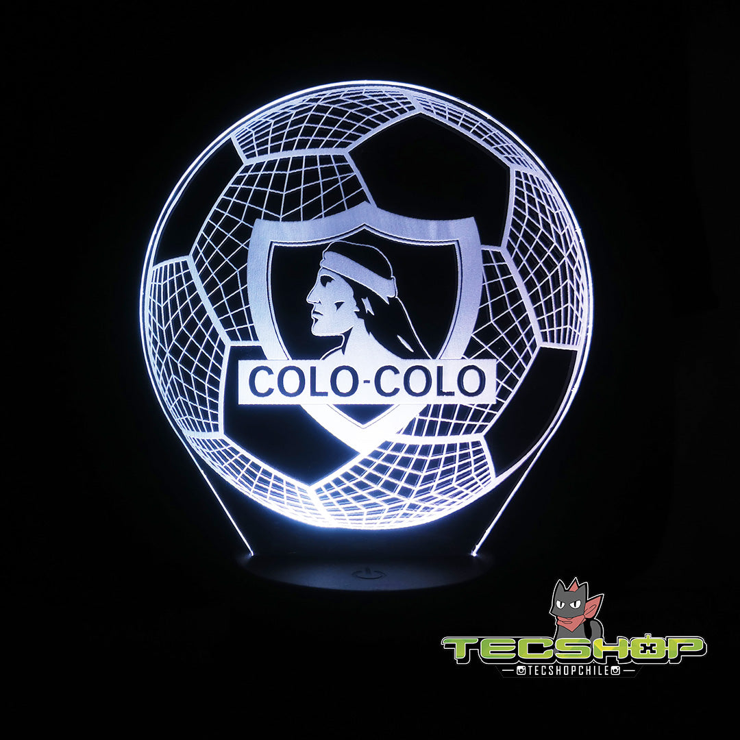 Lámpara Led Ilusión 3d Balón Colo Colo + Control Remoto