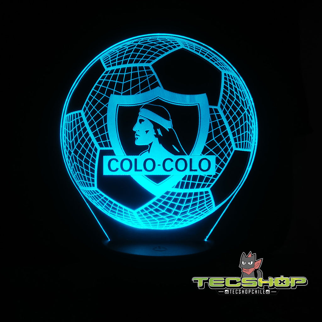 Lámpara Led Ilusión 3d Balón Colo Colo + Control Remoto