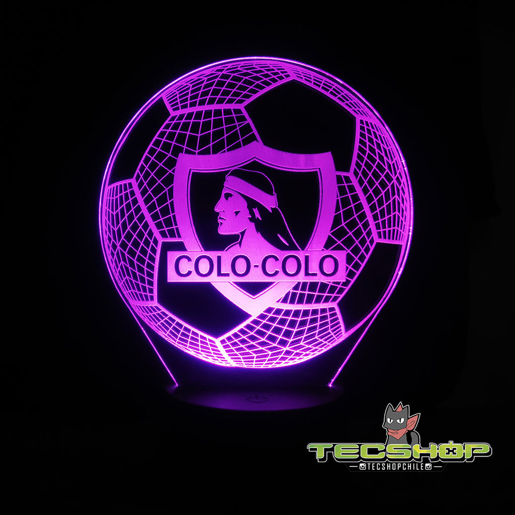 Lámpara Led Ilusión 3d Balón Colo Colo + Control Remoto