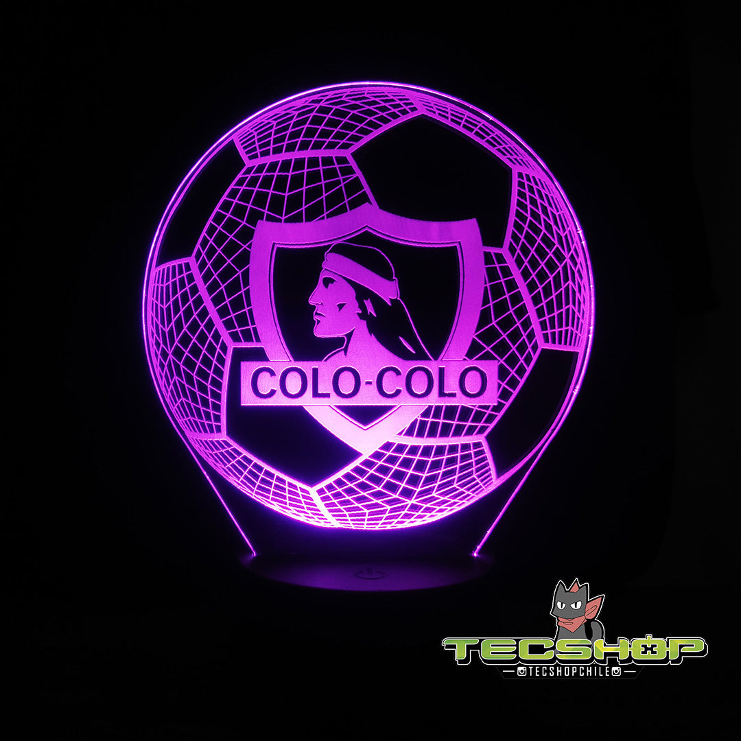 Lámpara Led Ilusión 3d Balón Colo Colo + Control Remoto