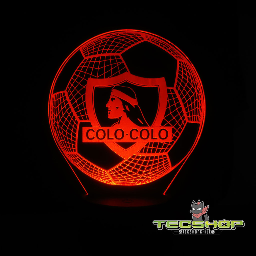 Lámpara Led Ilusión 3d Balón Colo Colo + Control Remoto