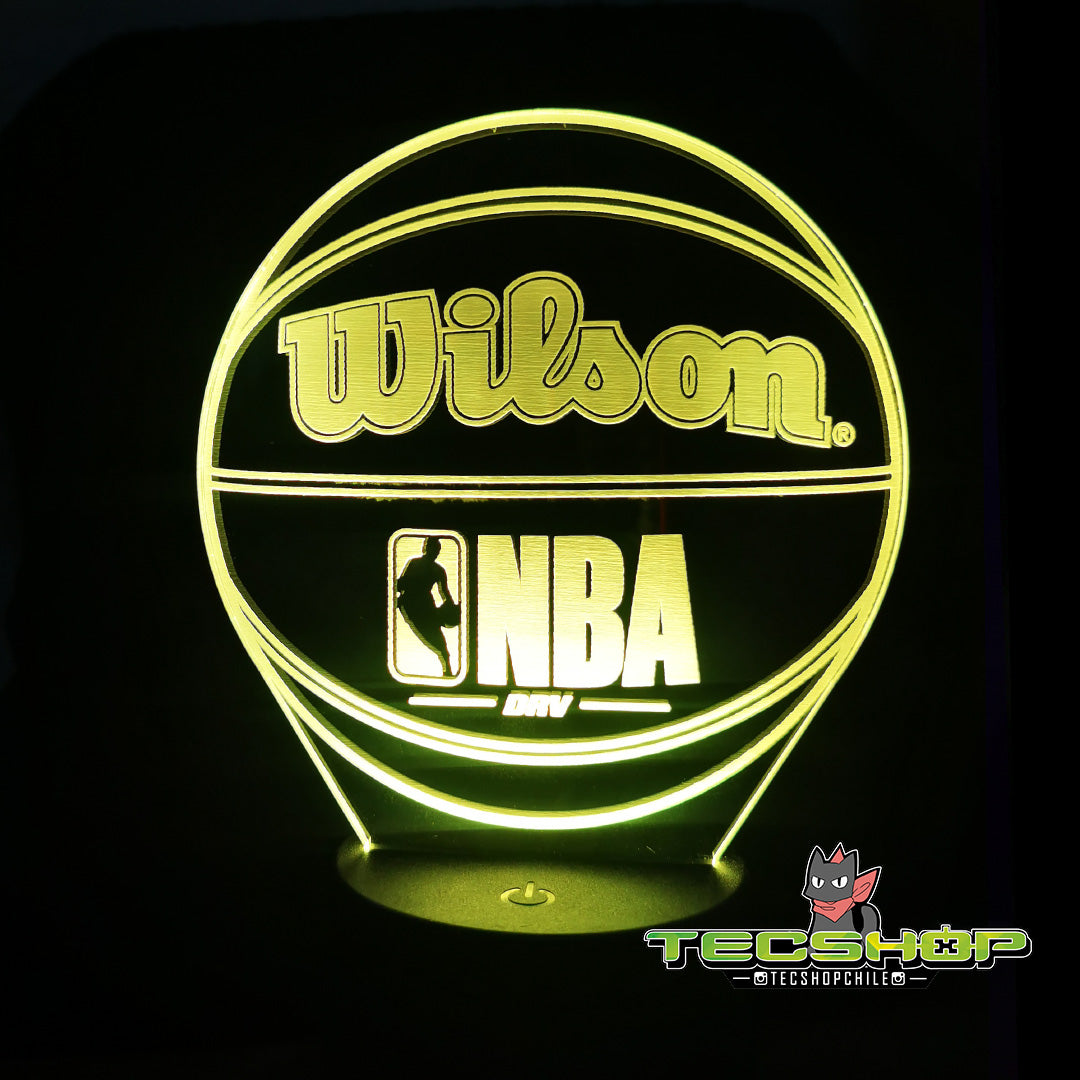 Lámpara Led Balón De Básquetbol Motivo NBA + Control  Remoto