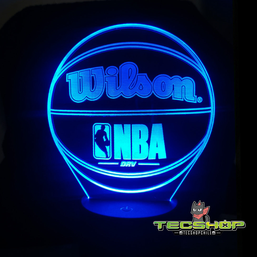 Lámpara Led Balón De Básquetbol Motivo NBA + Control  Remoto