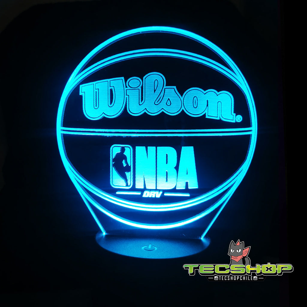 Lámpara Led Balón De Básquetbol Motivo NBA + Control  Remoto