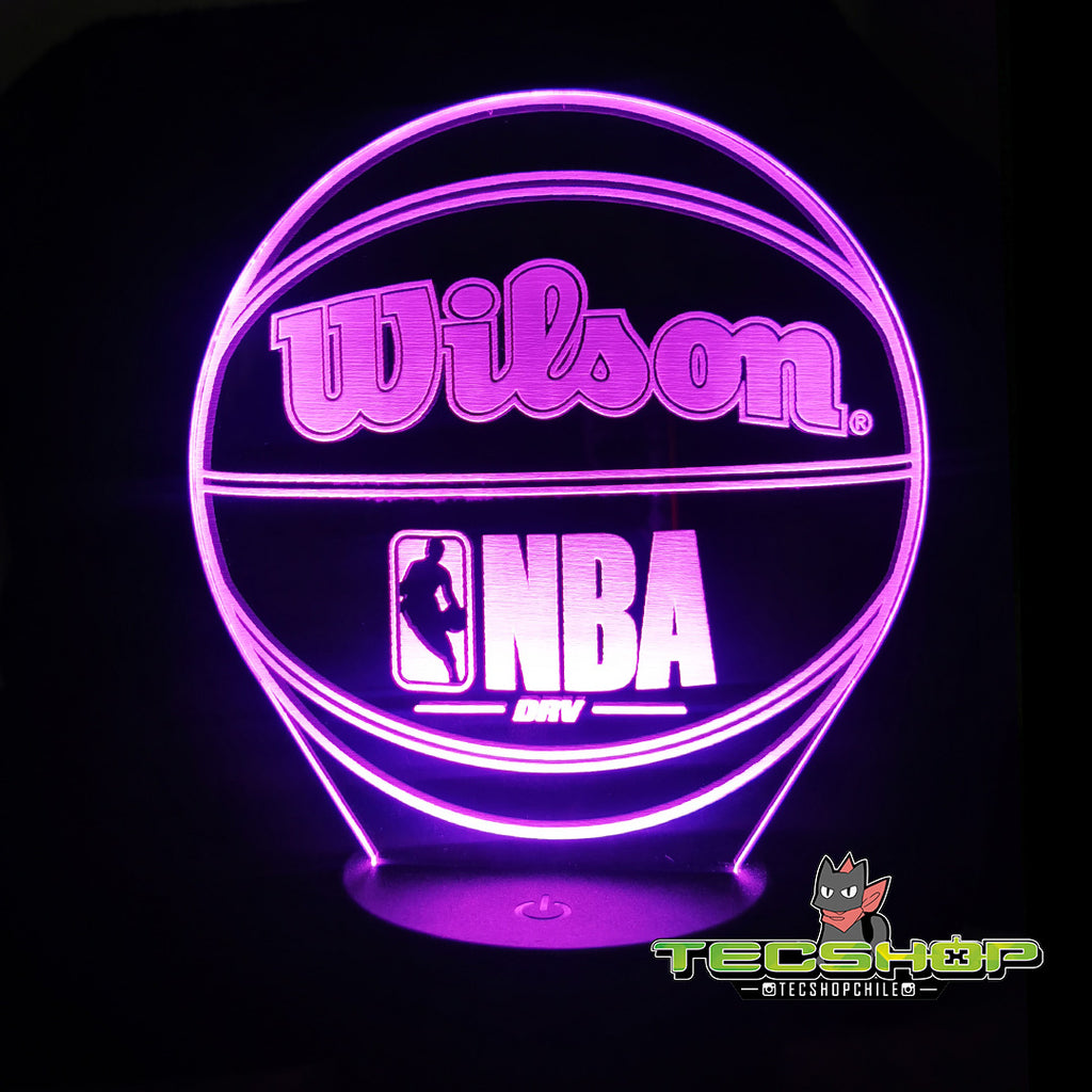 Lámpara Led Balón De Básquetbol Motivo NBA + Control  Remoto