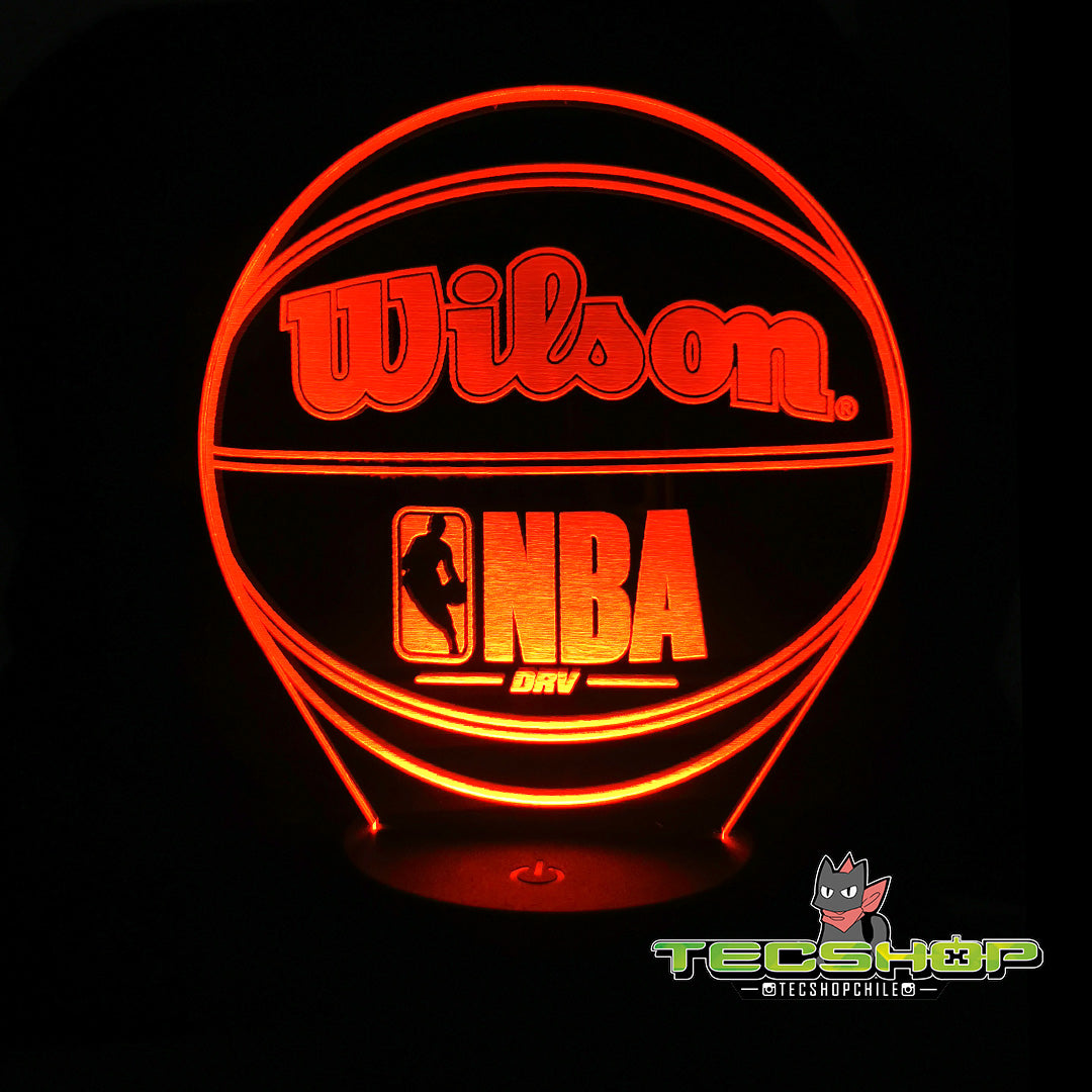 Lámpara Led Balón De Básquetbol Motivo NBA + Control  Remoto