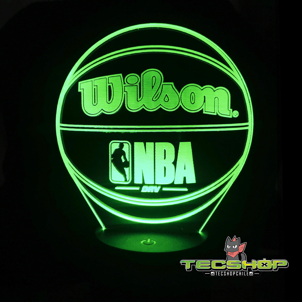 Lámpara Led Balón De Básquetbol Motivo NBA + Control  Remoto