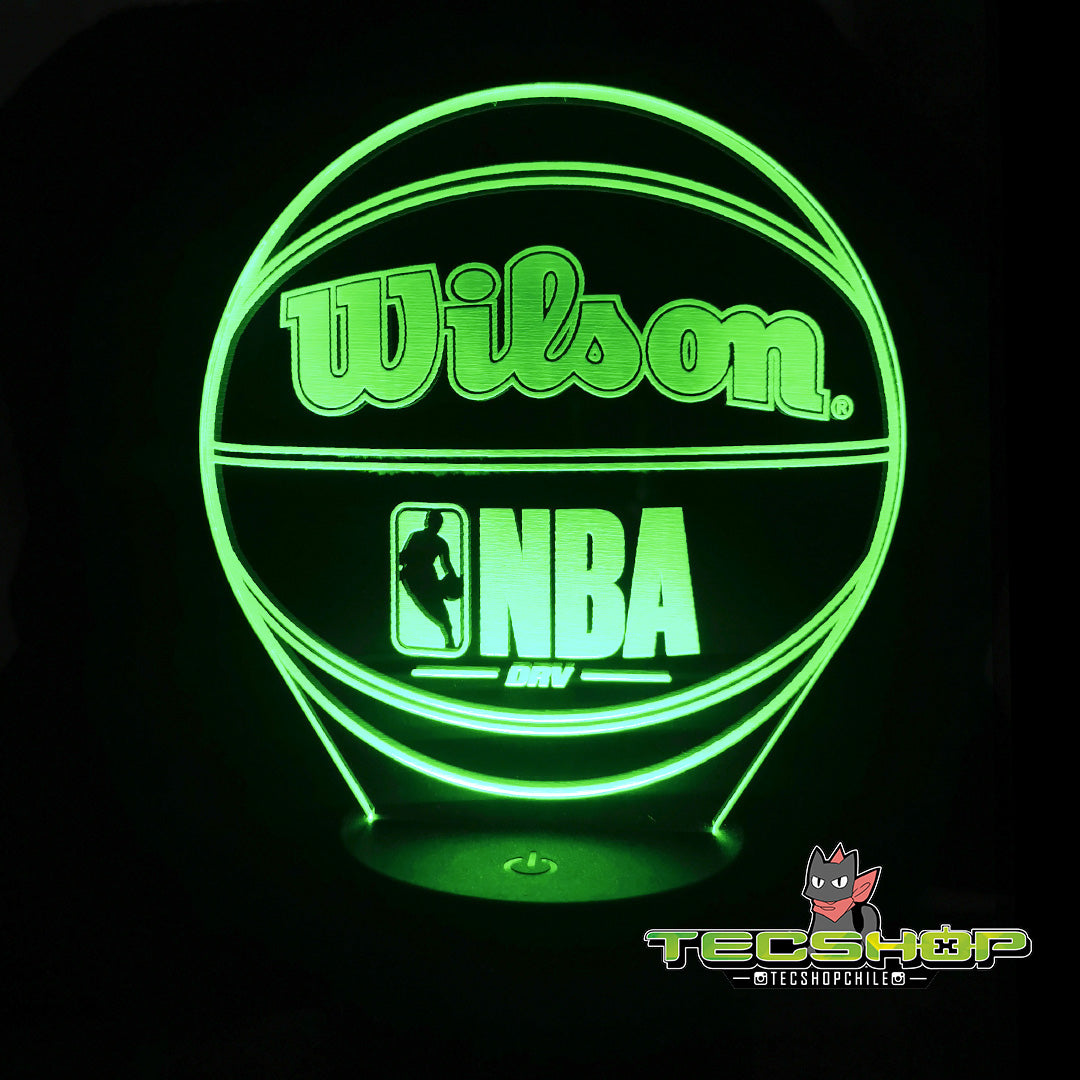 Lámpara Led Balón De Básquetbol Motivo NBA + Control  Remoto