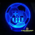 Lámpara Led Ilusión 3d Balón Barcelona + Control Remoto