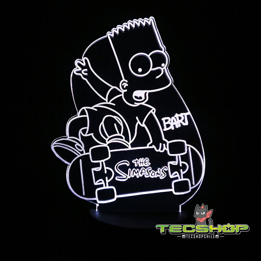 Lámpara Ilusión 3d Bart Simpson + Control Remoto