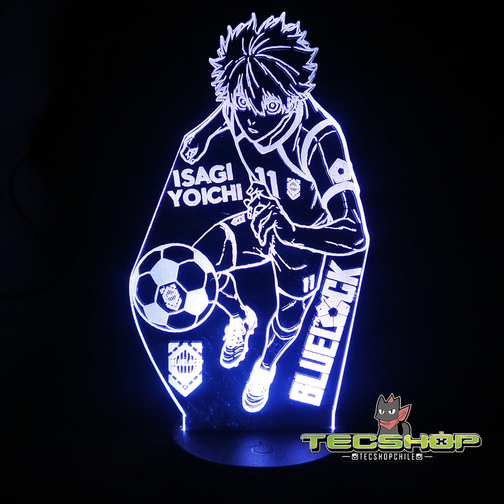 Lámpara Ilusión 3d Isagi Yoichi Blue Lock + Control Remoto