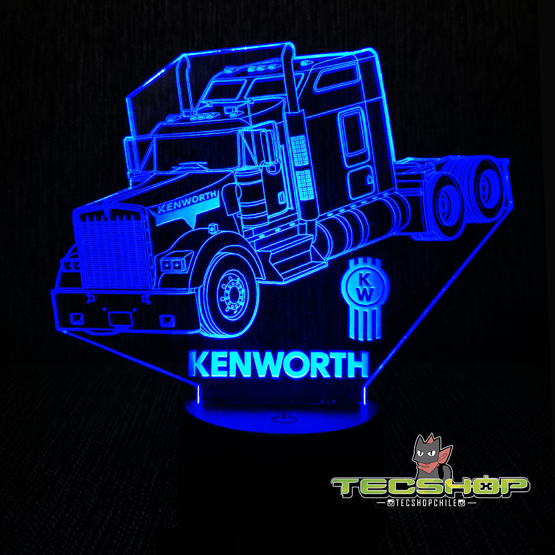 Lámpara Ilusión 3d Camión Kenworth + Control Remoto