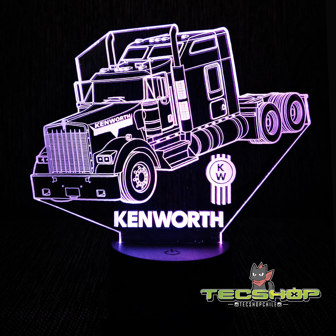 Lámpara Ilusión 3d Camión Kenworth + Control Remoto
