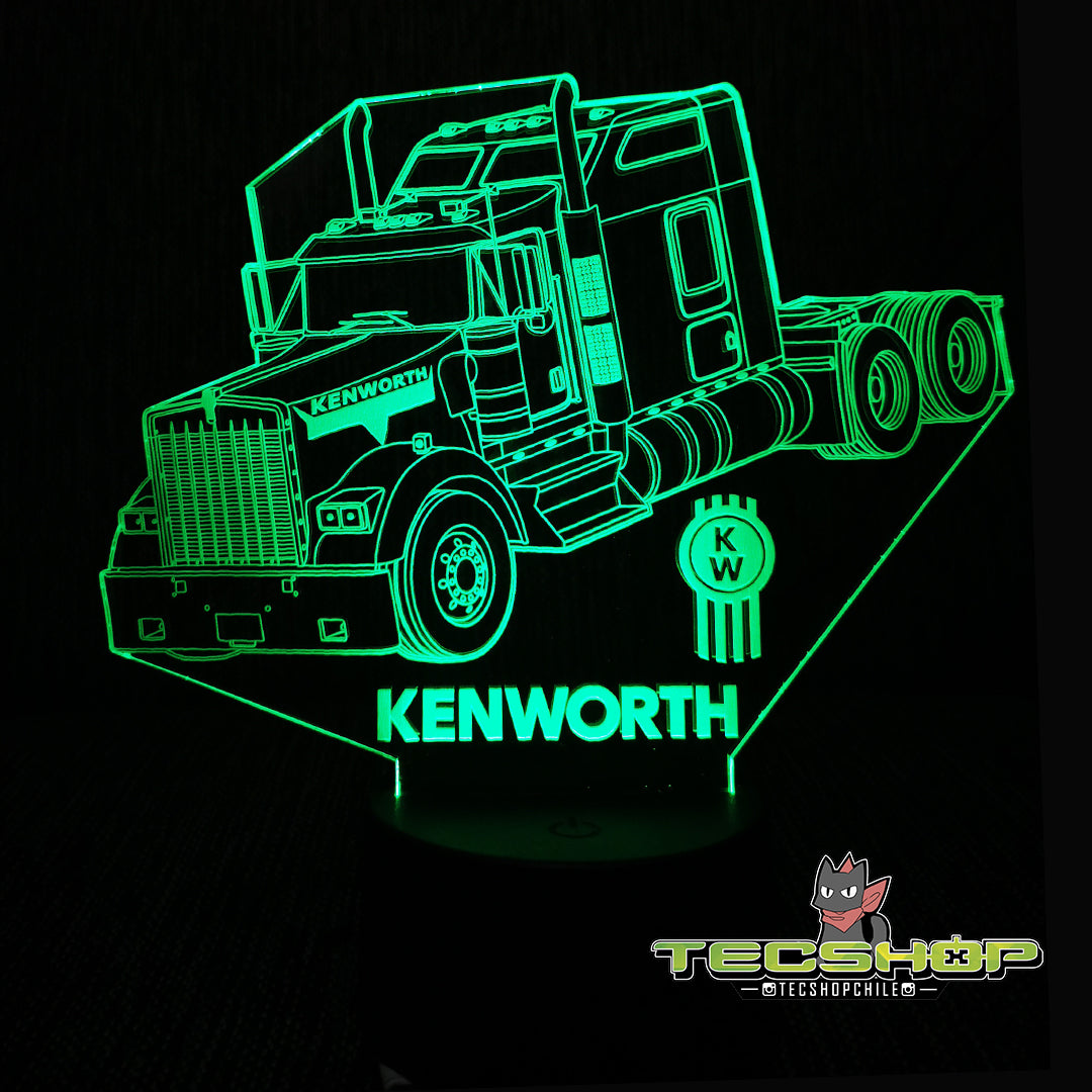 Lámpara Ilusión 3d Camión Kenworth + Control Remoto