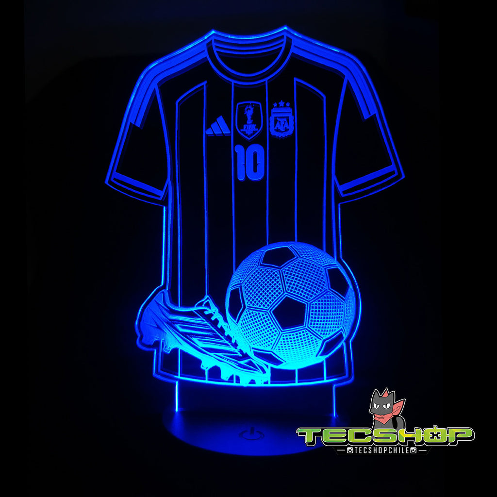 Lámpara Led Camiseta Argentina De Messi + Control Remoto
