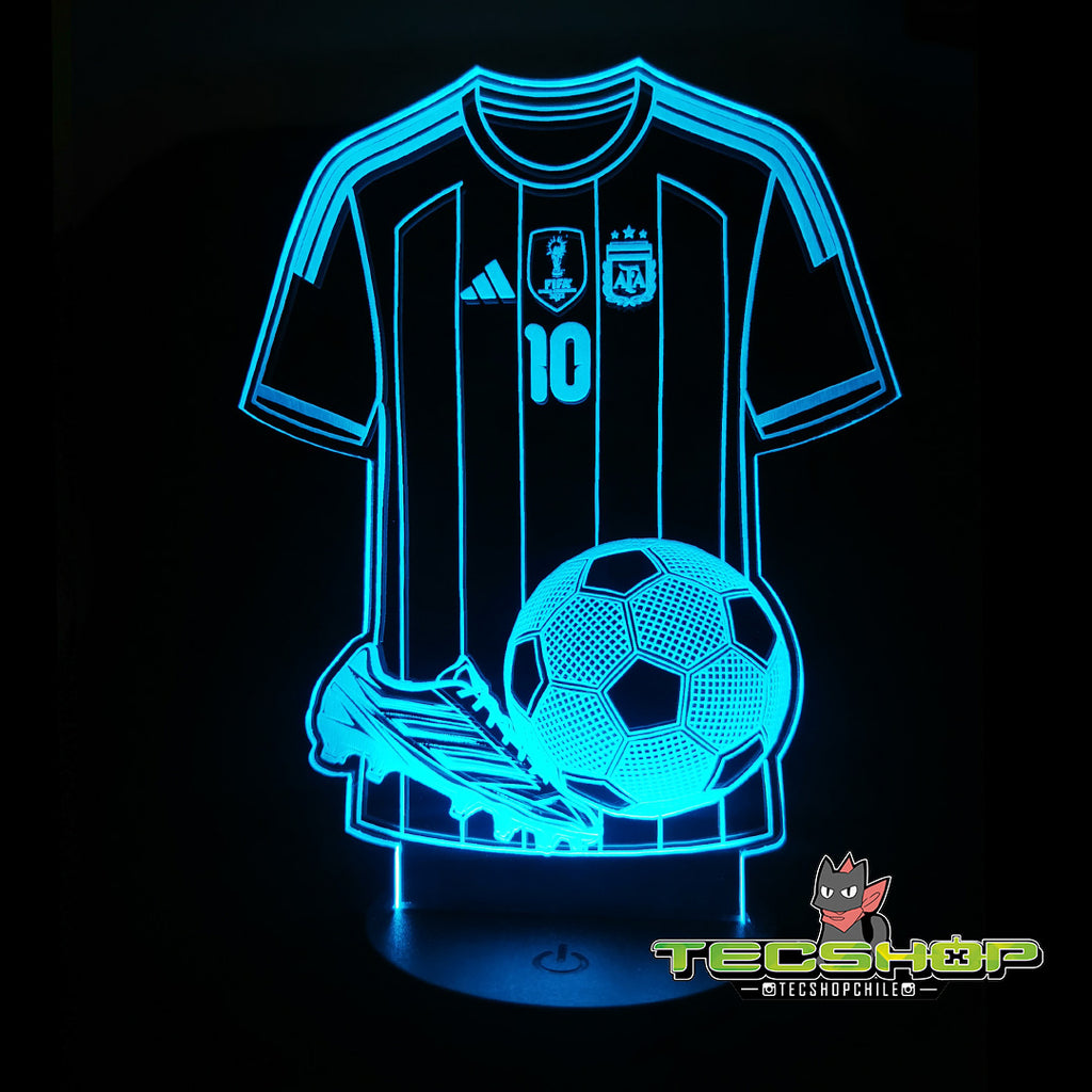 Lámpara Led Camiseta Argentina De Messi + Control Remoto