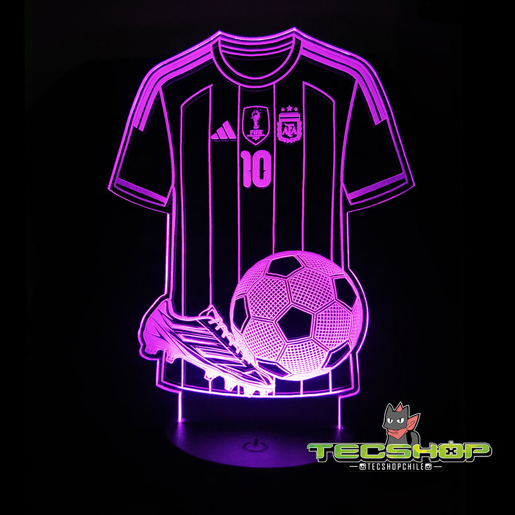 Lámpara Led Camiseta Argentina De Messi + Control Remoto