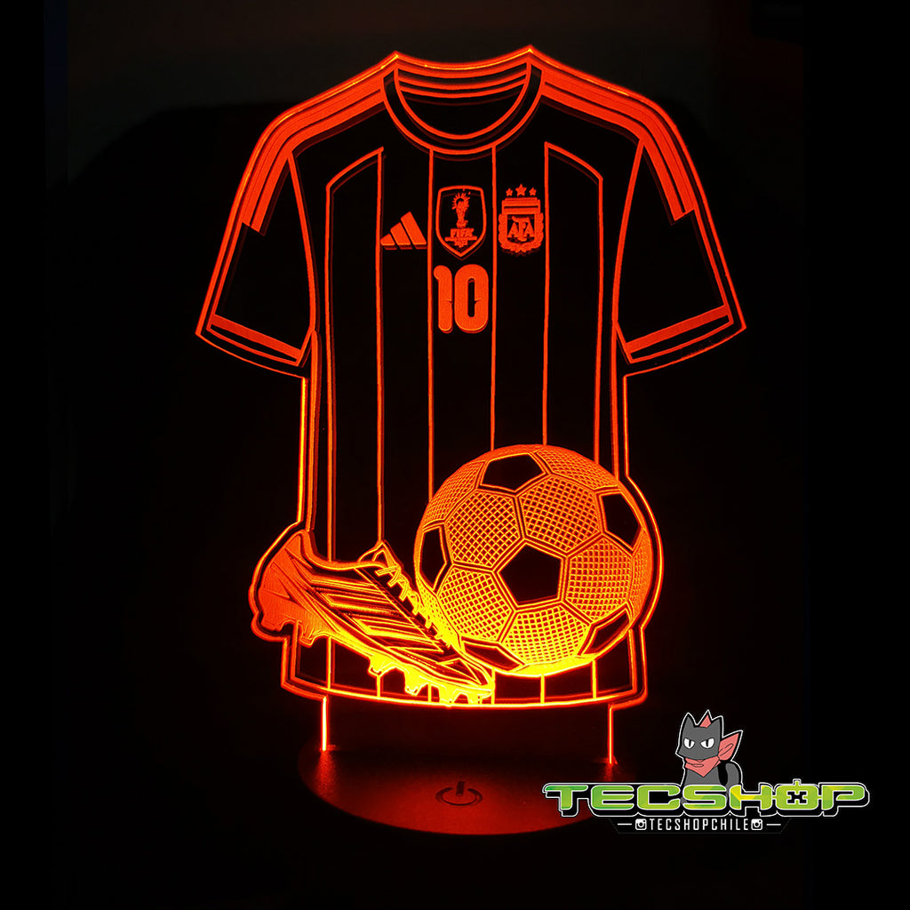 Lámpara Led Camiseta Argentina De Messi + Control Remoto