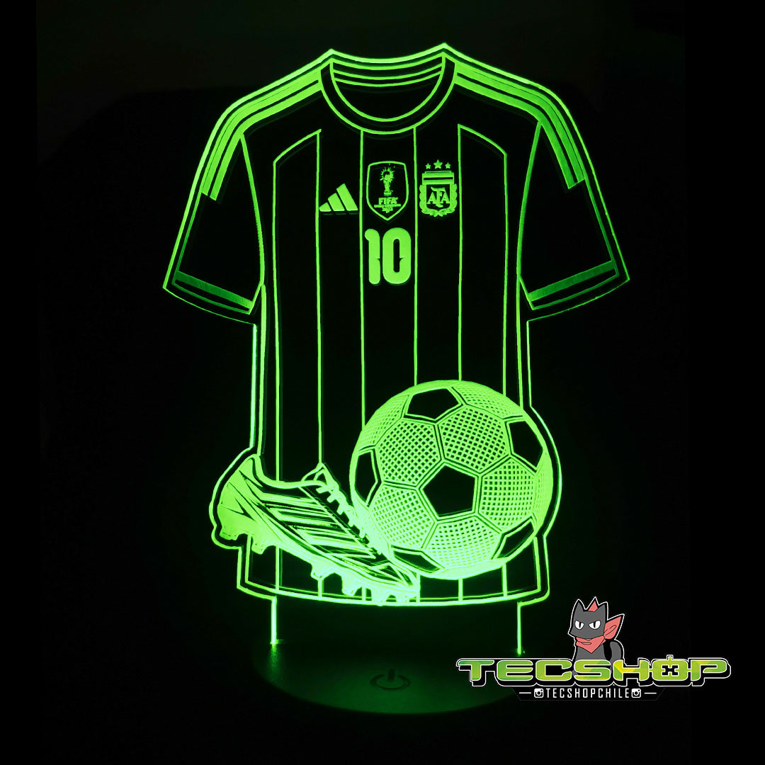 Lámpara Led Camiseta Argentina De Messi + Control Remoto