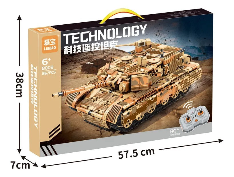 Tanque Militar  M1 Abrams +control Remoto 867 (Bloques De Construcción)