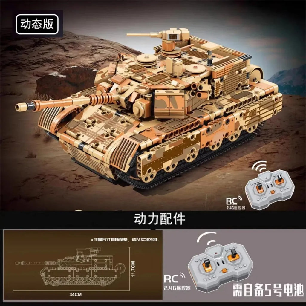 Tanque Militar  M1 Abrams +control Remoto 867 (Bloques De Construcción)