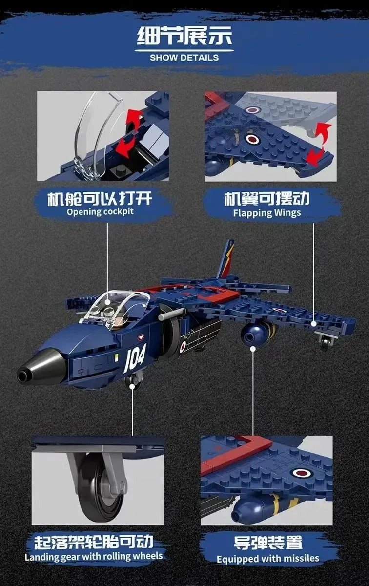 Avión De Combate Harrier 345 Pcs(Bloques De Construcción) 310