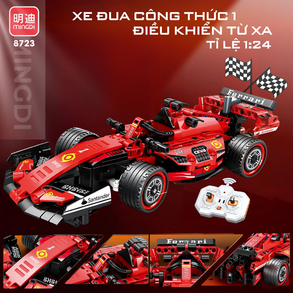 Auto Fórmula 1 + Control Remoto (bloques De Construcción) Rojo Auto Fórmula 1 Rojo